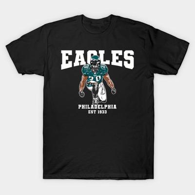 Pánské černé tričko s potiskem Philadelphia Eagles Potisk na papíře bez ořezu Bavlněné tričko