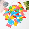 50pcs 2-4cm Wooden Color Geometric Blocks Student Shape Cognition Mathematics Learning Props School 2D Graphic Teaching Aids