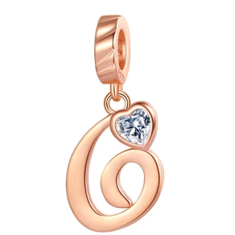 

Copper 26 Letter A-Z Alphabet Pendants Charm Rose Gold Fit Original Necklace Bracelet Accessories Diy Jewelry For Women