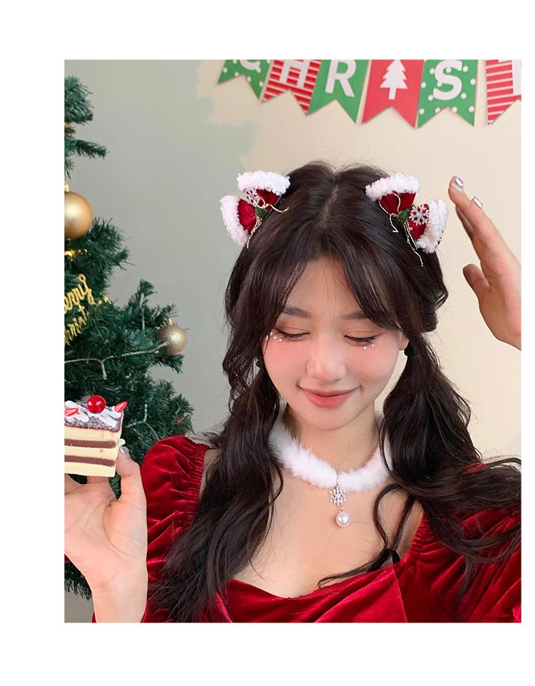 Fluffy Pearl Snowflake Choker - Elegant Winter Christmas Jewelry Accessory