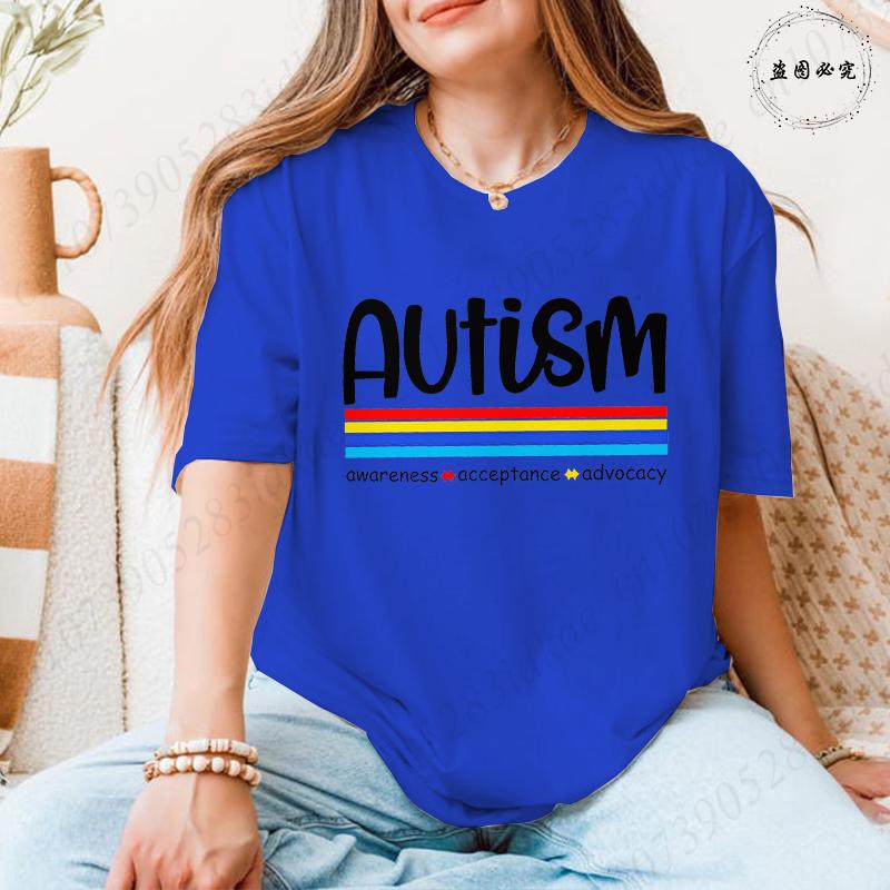 

Autism Acceptance TShirt Rainbow Infinity Heart Graphic Tees Casual Oversized Pink Top for Women Neurodiversity Awareness Shirt 4XL