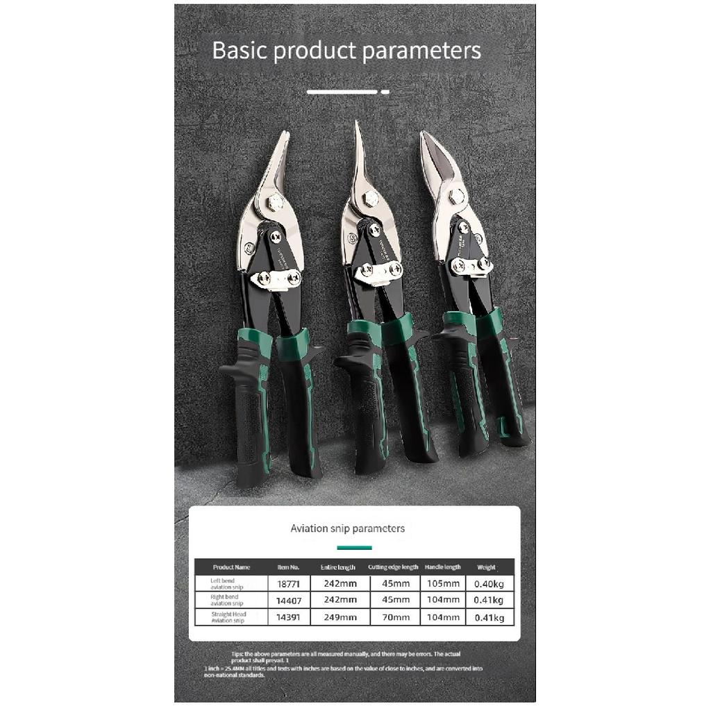 10 Inch Industrial Tin Snips, Cuts Stainless Steel Sheet Metal, Galvanized Iron with Compound Leverage for Heavy Duty Work
