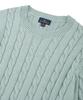 BROOKS BROTHERS Cotton Cable Crew Neck Sweater (Light Green) (Bbwtmf8407Hes)