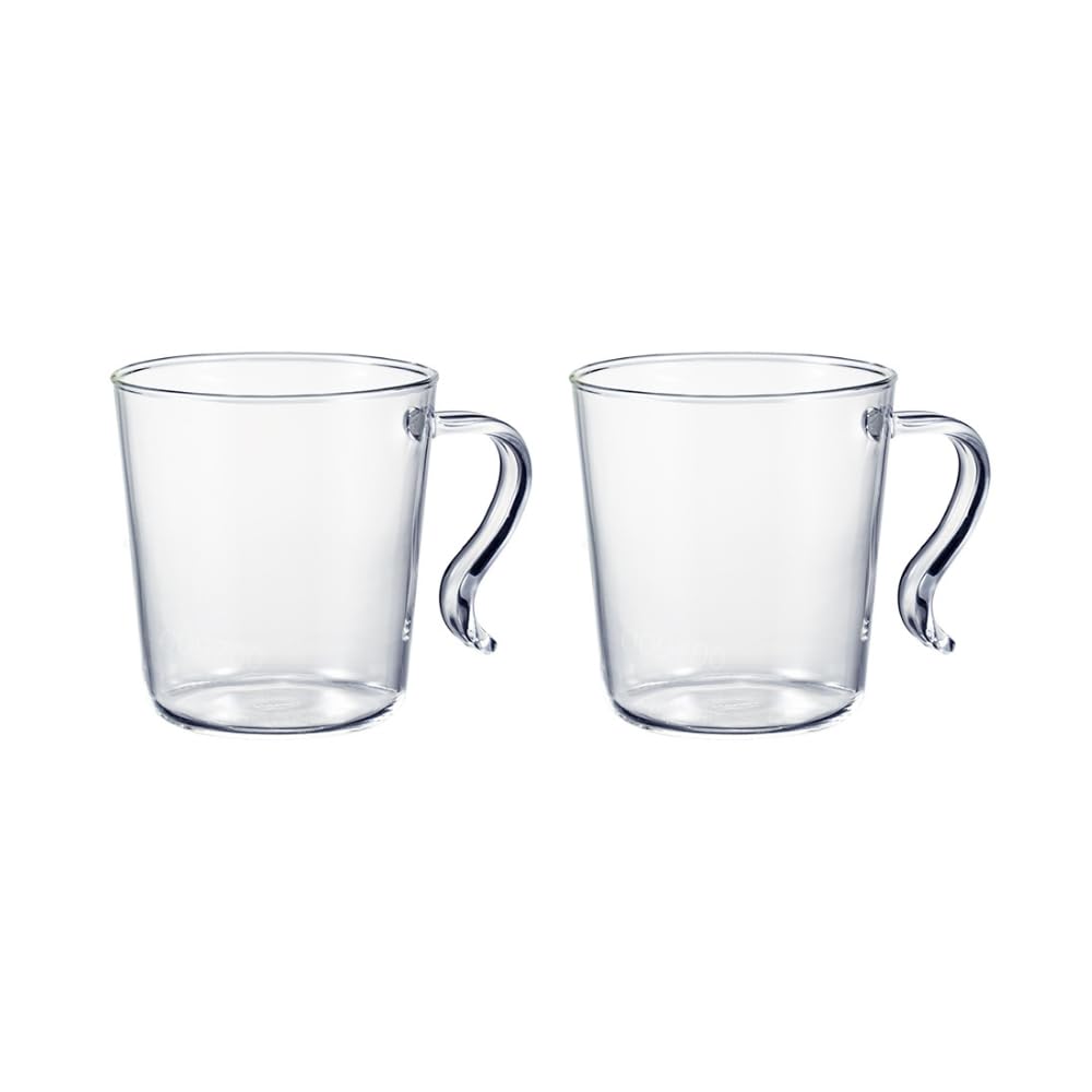 Hario Heat-Resistant Stacking Mugs, Set of 2, 300ml, CoffeeTea Glass, Microwave and Dishwasher Safe, Made In Japan, SRMS-2024
