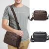 Fashion New Trendy Men's Bag Versatile Plaid Printed Small Square Bag Retro Business Commuter Shoulder Messenger Bag