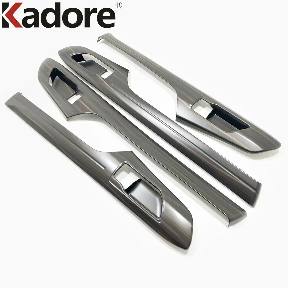 For Toyota Highlander XU70 Kluger Hybrid -2024 Carbon Fiber Car Inner Door Handle Bowl Panel Cover Trim Interior Accessories