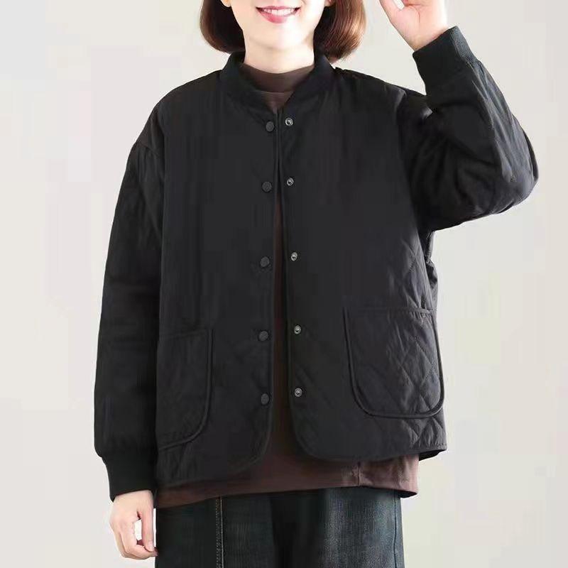 Damen Koreanischer Stil Locker Lässig Leichte Kurze Diamantgesteppte Baumwollwattierte Jacke für Winter