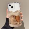 Sleeping cat apple 15promax mobile phone case iPhone14/13/11 cream case xr/xs transparent 8 soft case