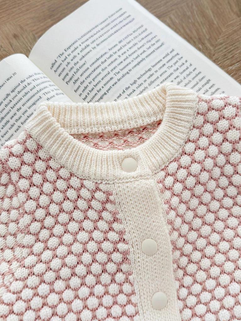 Spring & Autumn Korean-Style Baby Girl Romper with Two-Color 3D Bubble Ball Design