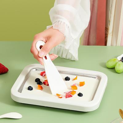 Edelstahl Eisrollenmaschine DIY Gefrierjoghurt- & Sorbetmaschine Nicht-elektrischer Heimdessertbereiter