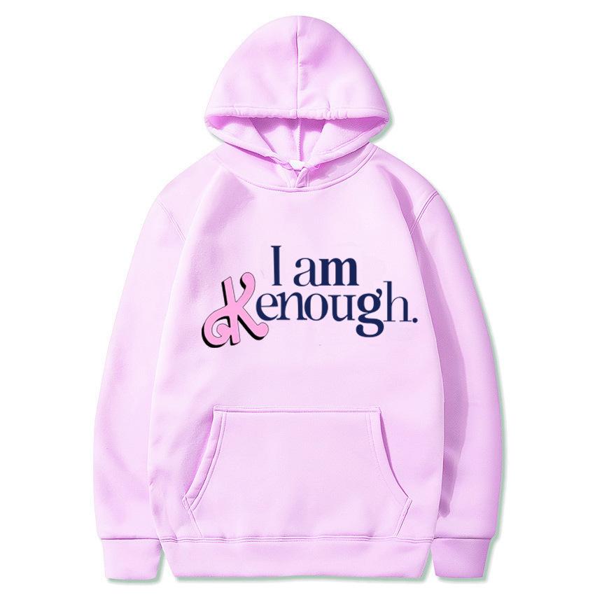 2025 new I Am Kenough letter print hooded loose sweater men's and women's hooded sweater