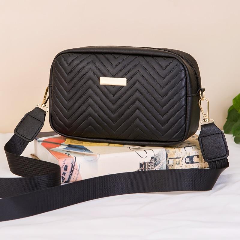 Simple Wave Embossed Shoulder Bag, Fashiable and Versatile Women's Leather Crossbody Bags, Suitable for Commuting and Banquets