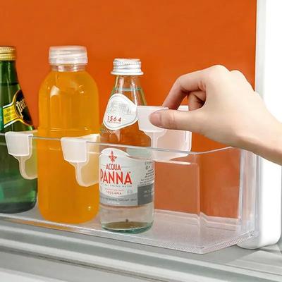 4Pcs Home Refrigerator Storage Partition Board Retractable Plastic Divider Storage Splint Kitchen Bottle Can Shelf Organizer