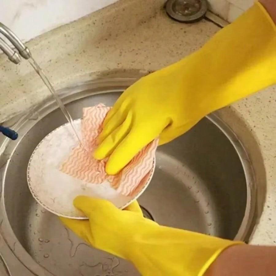 Guanti Resistenti in Gomma per Lavare i Piatti, Unisex, Impermeabili, Resistenti ai Tagli, Protezione in Lattice, per la Casa