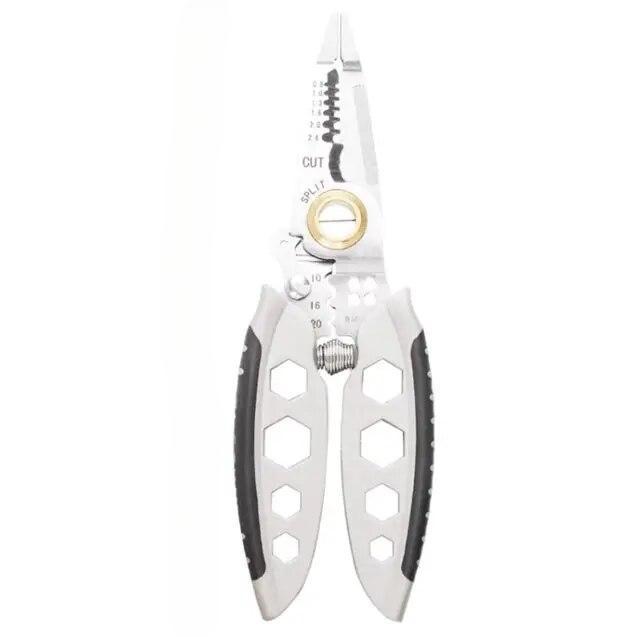 1PC 7in Multifunctional Wire Stripper Pliers Electrician Special Tools for Wire Cutting Pulling Pressing Winding Screwing