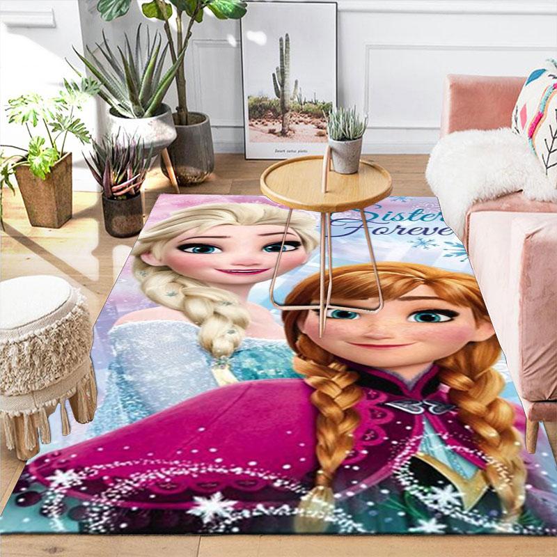 Frozen cartoon print decorative rug/doormat, suitable for entrances, balconies, kitchens, and bedrooms.