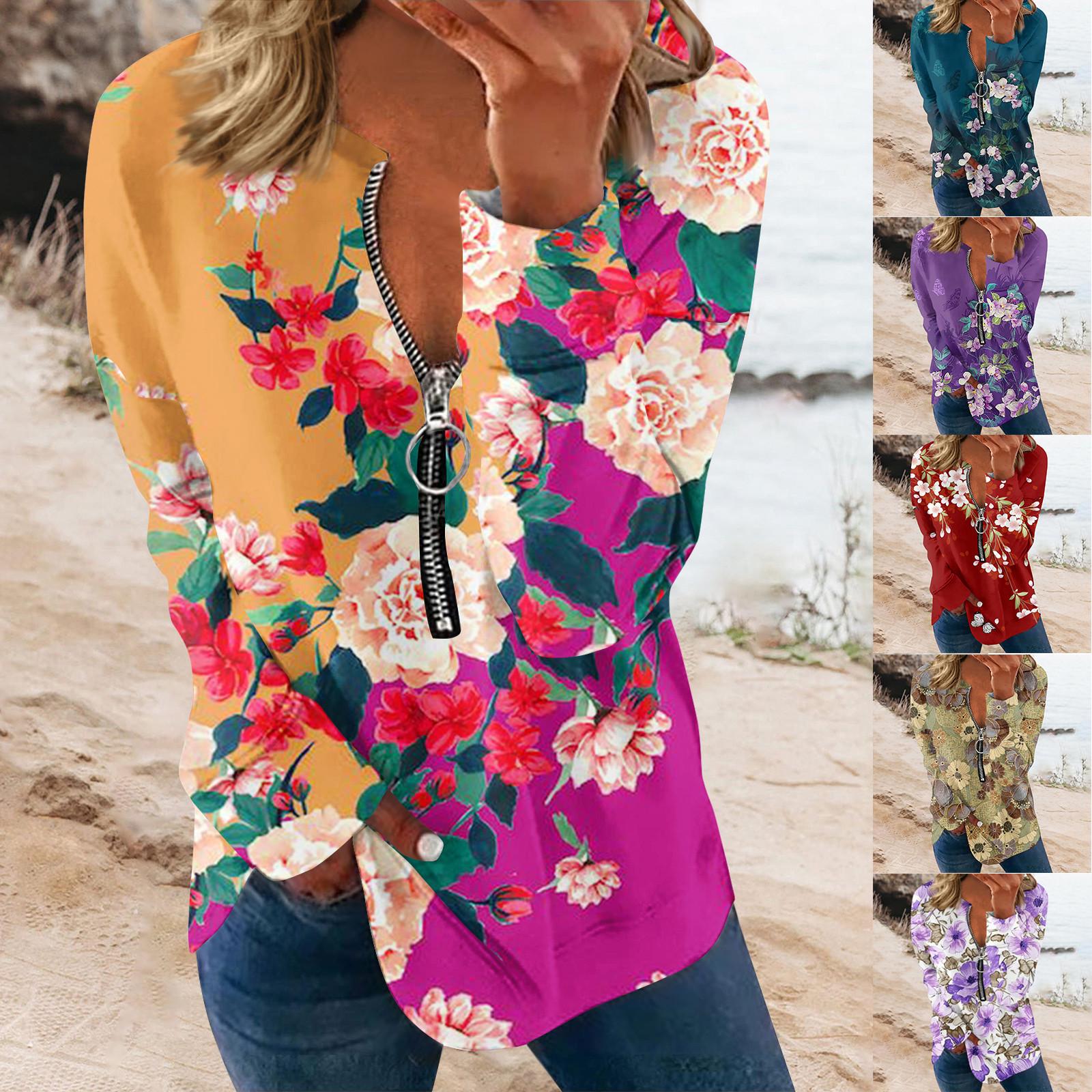 

Женские топы на молнии с круглым вырезом, хлопковые блузки, повседневные модные топы-рубашки, женские повседневные топы с длинными рукавами