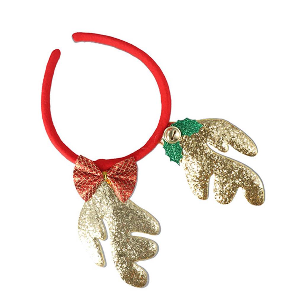 Dress Up Elk Bells Christmas Hair Band Antlers Headband Female Plush Hair Hoop Christmas Decoration