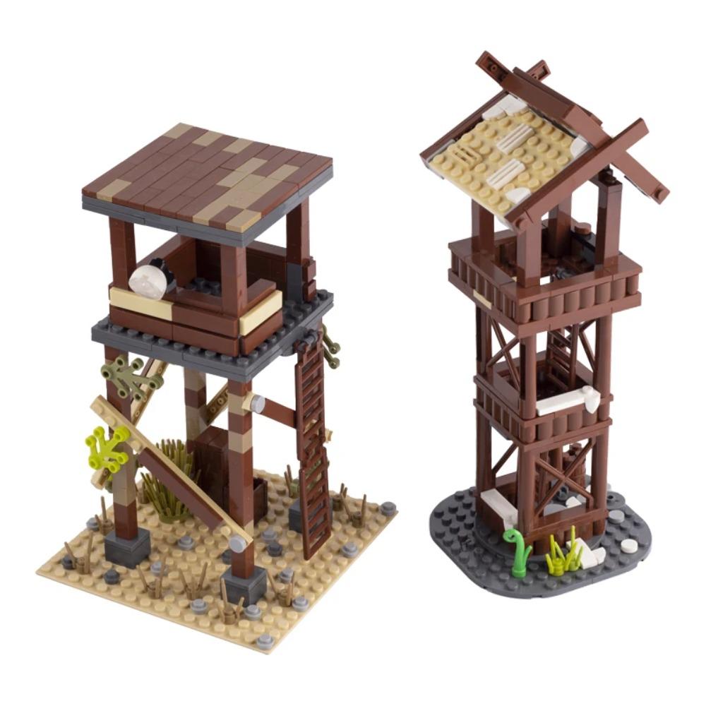 Medieval Scene Building Blocks Snow Sentry Siege Watchtower Siege Engines Ballista Moc Street View Assembled Brick toys