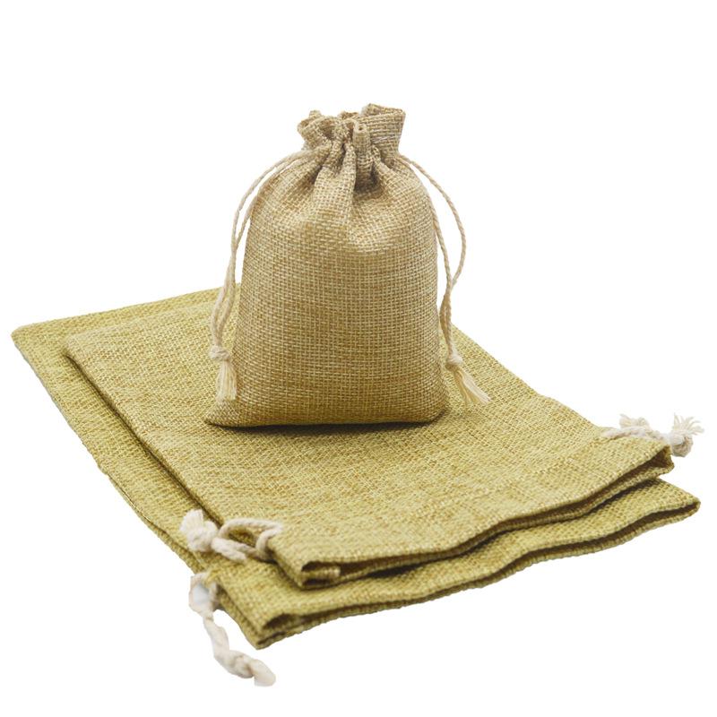 Burlap Gift Drawstring Bags For Party Christmas Linen Jute Small Fabric Package Wedding Pouches Storage Bag 20x30cm