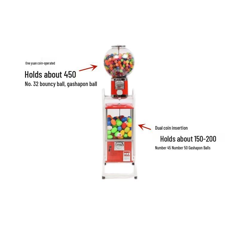 Classic Bouncy Ball & Gumball Machine: Double-Layer Egg-Shaped Amusement Toy