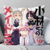 Miss Kobayashis Dragon Maid Anime Pillow Case Fashion Square Pillowcase Bedroom Sofa Room Ins Decoration Leisure