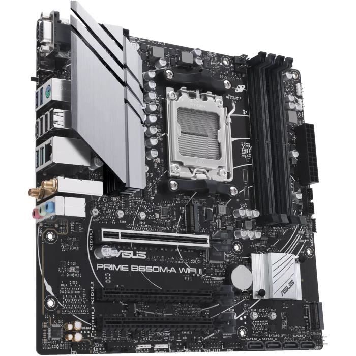 Carte Mère - ASUS - PRIME B650M-A WIFI II - AMD B650 - Emplacement AM5 Micro ATX