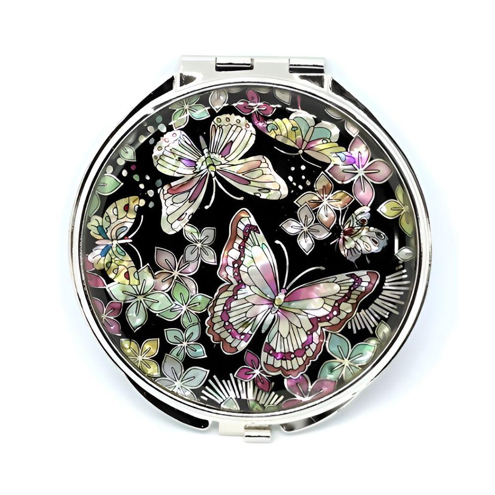 

Korean Mother of Pearl Compact Mirror Traditional Hand Mirror Gift