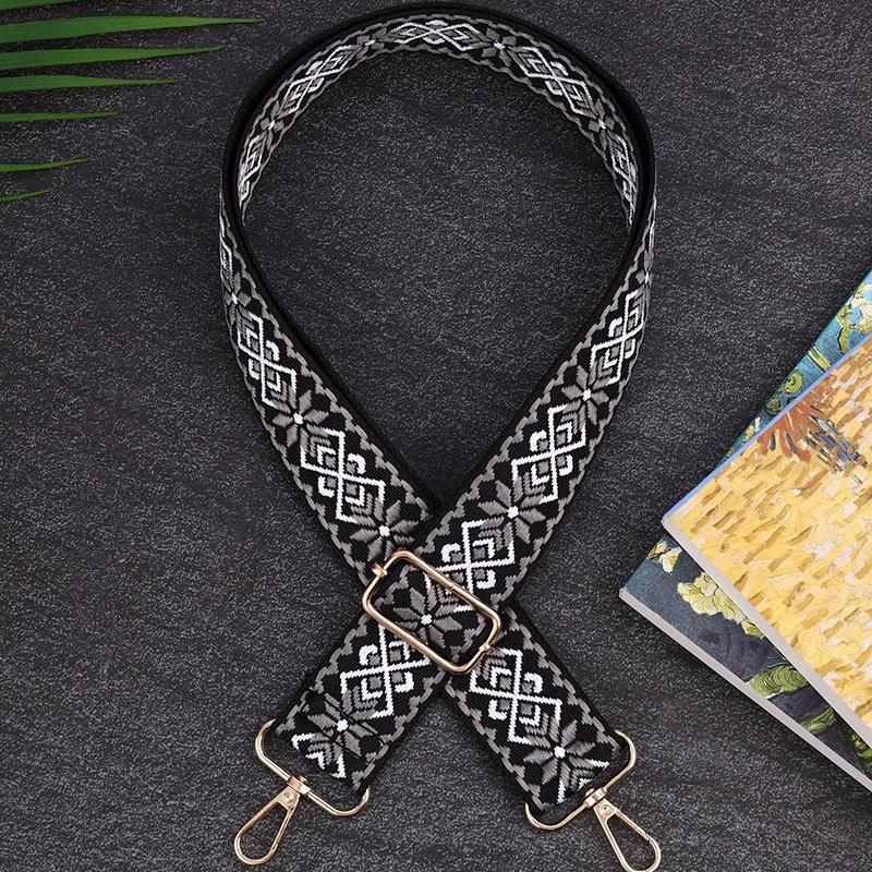 

Adjustable Wide Bag Strap Crossbody Shoulder Bag Strap National Style Embroidery Diy Replacement Handles Bag Accessories