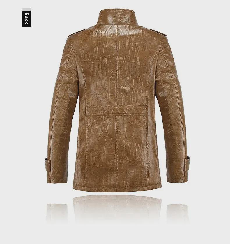 Men's Thickened Velvet Leather Jacket - Warm Casual Stand Collar, Youth Large Size