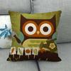 Cartoon Owl Series Digital Printing Short Plush Pillow Covers Decorative for Car Sofa Office Cushion Cover Home Goods