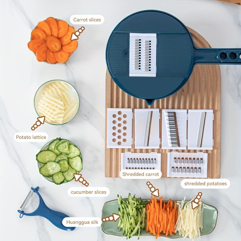 7 In 1 Multi-Functional Vegetable Chopper Carrots Potatoes Manually Cut Shred Slicer Radish Grater Kitchen Tools Vegetable Cutter