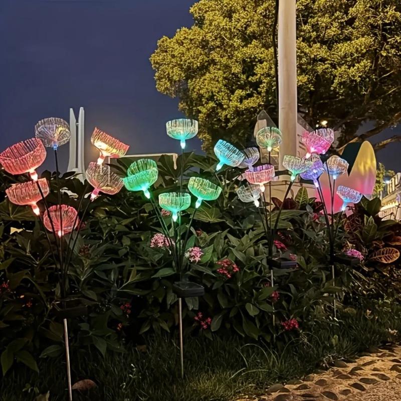 Solarfaser Quallenlicht LED Sieben Farben wechselnd Leuchtend für Hof Garten Villa Rasen Landschaft Weihnachtsdekorationslicht