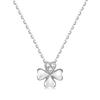 FANCIME 18K White Gold Necklace for Diamond Clover Perfect for and White Day Gift Wrapping Included Women, Four-Leaf Design, Lab-Grown Diamonds,