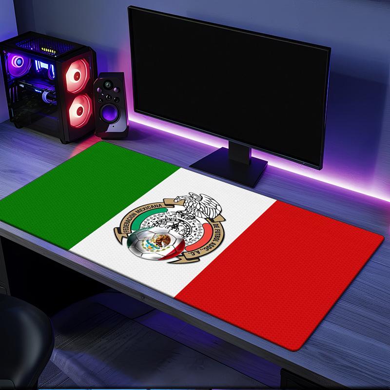 Mexico Football Emblem Mouse Pad, Rubber Base, Esports Desk Mat, Mouse Pad for Gamers and Office Use, Gaming Desk , Easy To Clean Mat