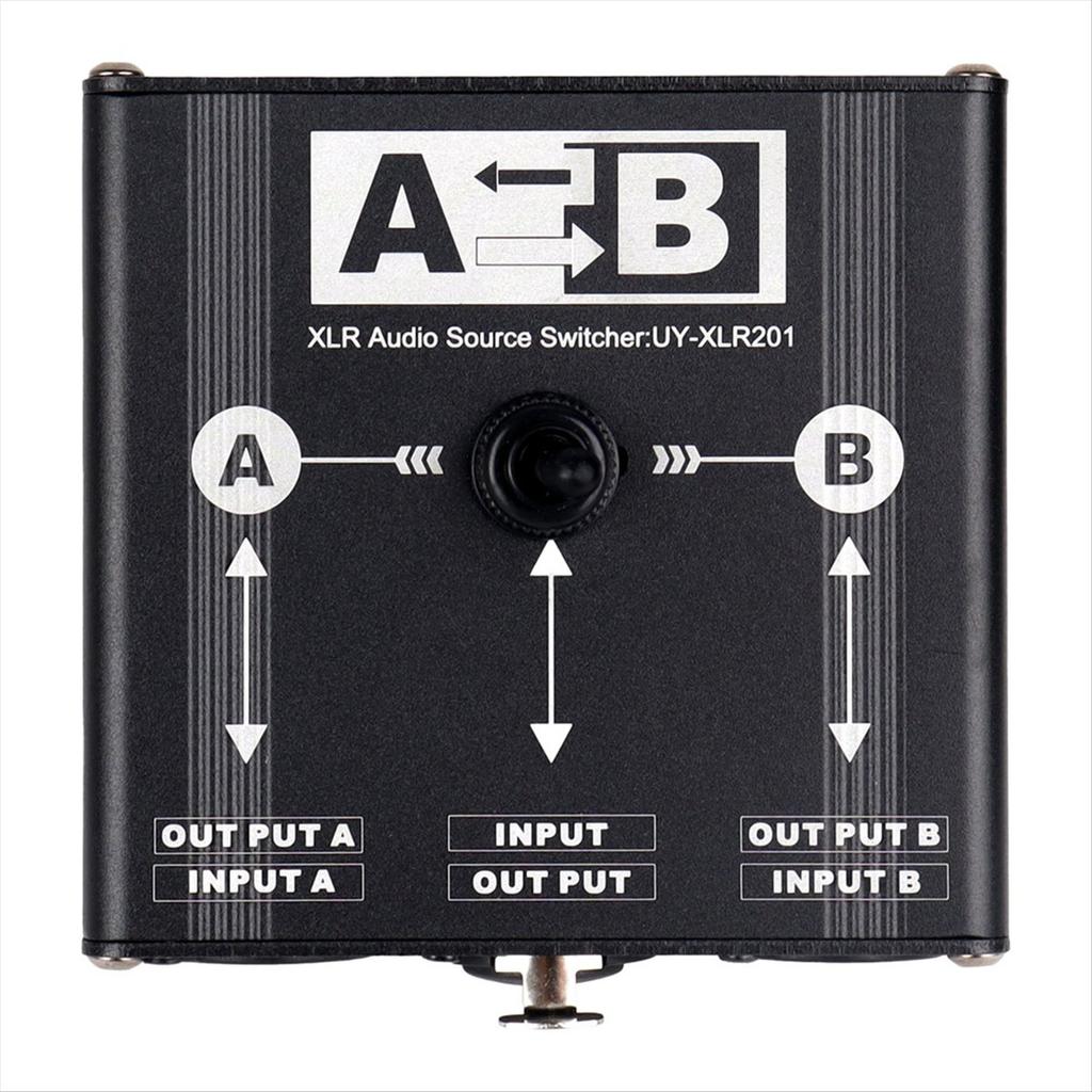 2 in 1 Out or 1 in 2 Out XLR Balanced Audio Source Switcher Manual 2 Male 1 Female for Mic Sound Card Mixer