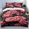 Pink Peony Floral Bedding Set Bedding Set (1 Duvet Cover, 2 Pillowcases, Duvet Not Included)