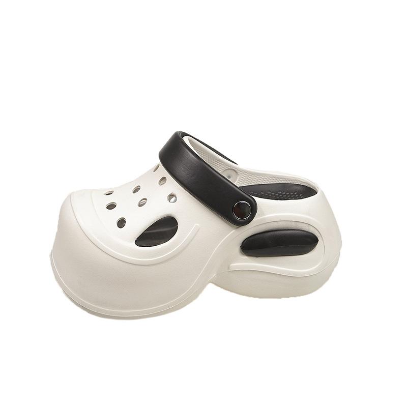 Erhöhen Sie die Höhe der dicksohligen Lochschuhe, tragen Sie sie draußen, fühlen Sie sich atmungsaktiv und nicht geruchsbildend, Strandschuhe 2025 Sommer rutschfest Zehenkappe Sli