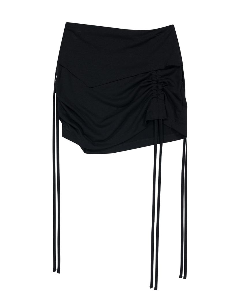 Saendeulig Layered String Mini Skirt_Black