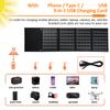 6 Fold 50W Solar Panel Folding Bag Dual USB+DC Output Solar Charger Portable Foldable Solar Charging Device Outdoor