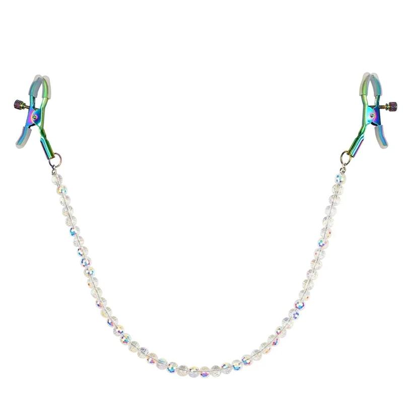 New Nipple Clamps With Crystal Chain Fetish Shinning Sex Toy Breast Bondage Clip BDSM for Couples