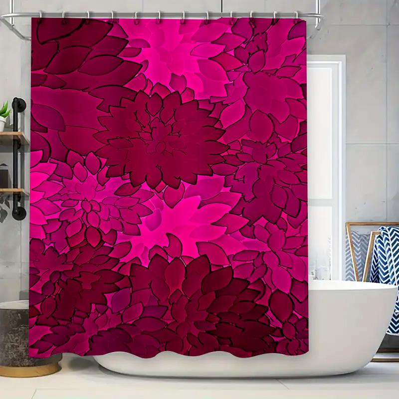 

White Bath Curtain With Lavender Print Elegant Decor For Your Home Bathroom W60H190(CM)-1 Pcs
