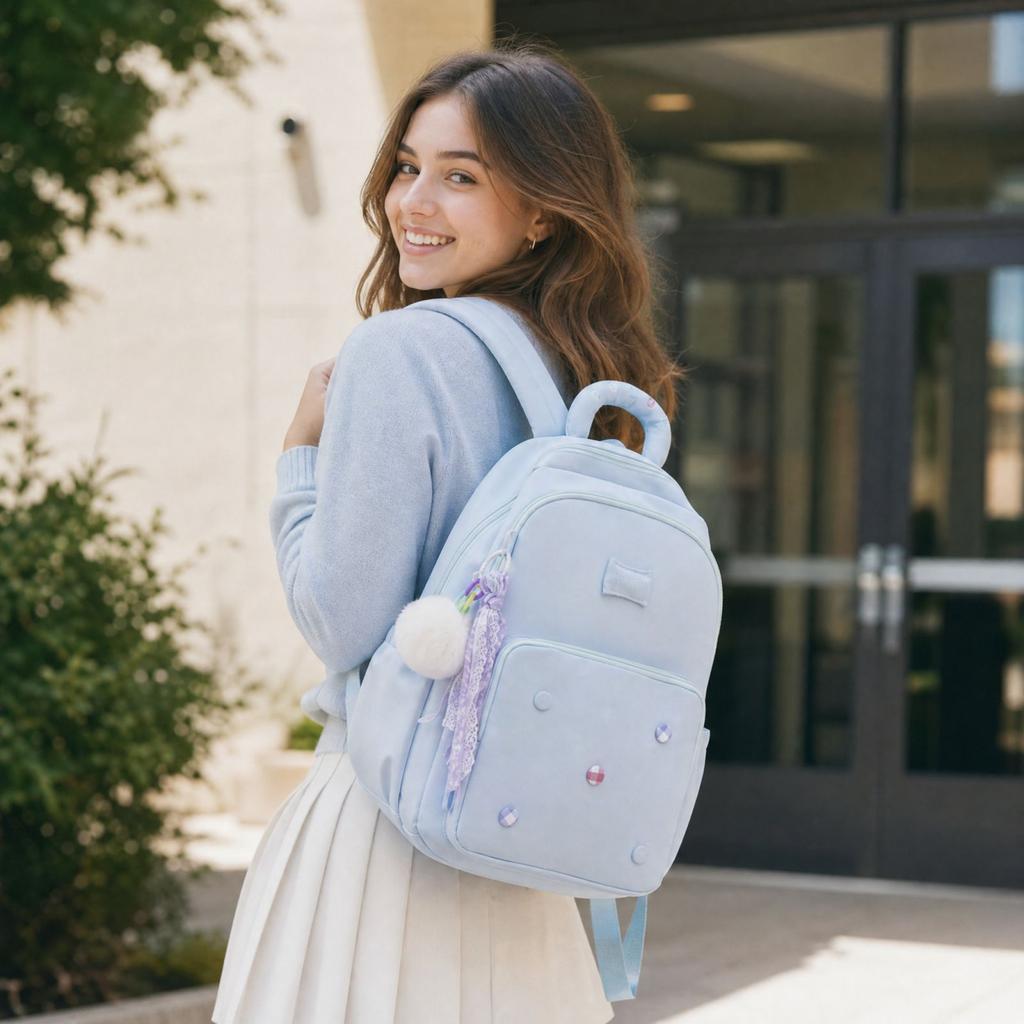 Girls School Backpack Cute Large Capacity Lightweight for Elementary High School Students Travel