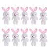 10Pcs Keyring Little Rabbit Plush Toy Stuffed Easter Party Bunny Plush Dolls  Holiday Gift