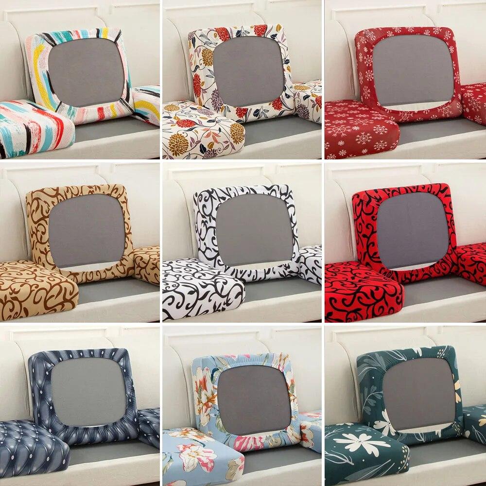 1/2/3/4 Seater Sofa Seat Cushion Cover for Living Room Pets Kids Furniture Printing Stretch Washable Removable Chair Seat Cover
