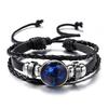 12 Constellation Zodiac Sign Charm Luminous Bracelets Men Women Vintage Multilayer Wrap Leather Bracelet Bangle Birthday Gift