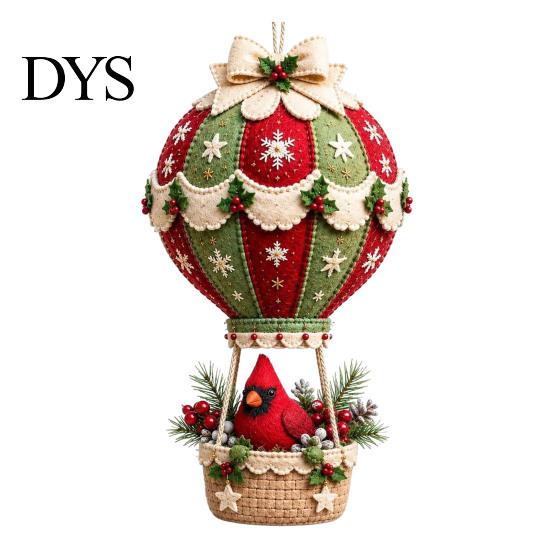 Weiche Stoff Bastelbedarf Weihnachten Heißluftballon DIY-Set, 3D Filz Hängende Dekoration Nähen Nikolaus Projekte für Erwachsene Schneemann Rentier
