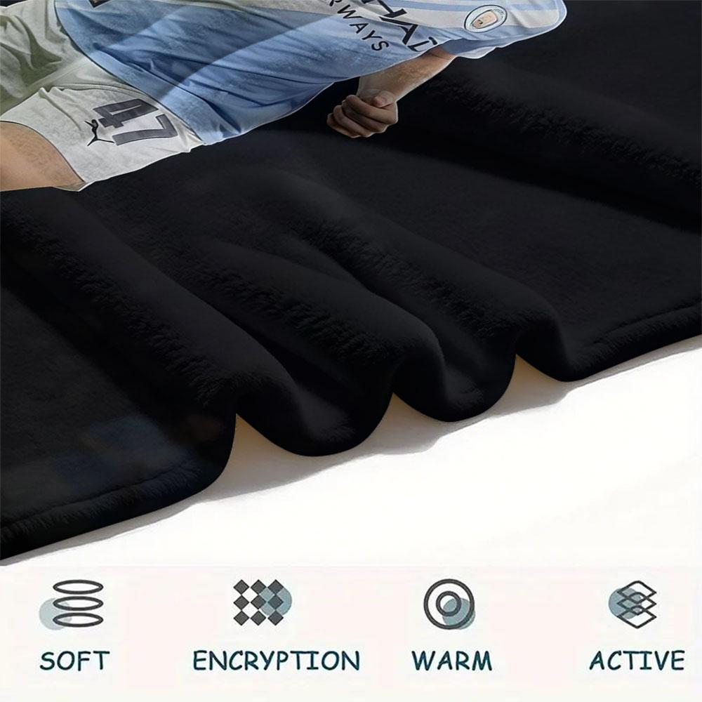 Phil Foden Printed Flannel Blanket, Soft Throw for Bedroom Sofa, Washable, Fan Merchandise, Great Gift.