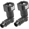 2pcs Fuel Line Quick Connect 90 Degree Push-On Single Barb Fuel Hose Adapter Connector for 5/16 To 3/8 Nylon Tubing Auto Replacement Parts