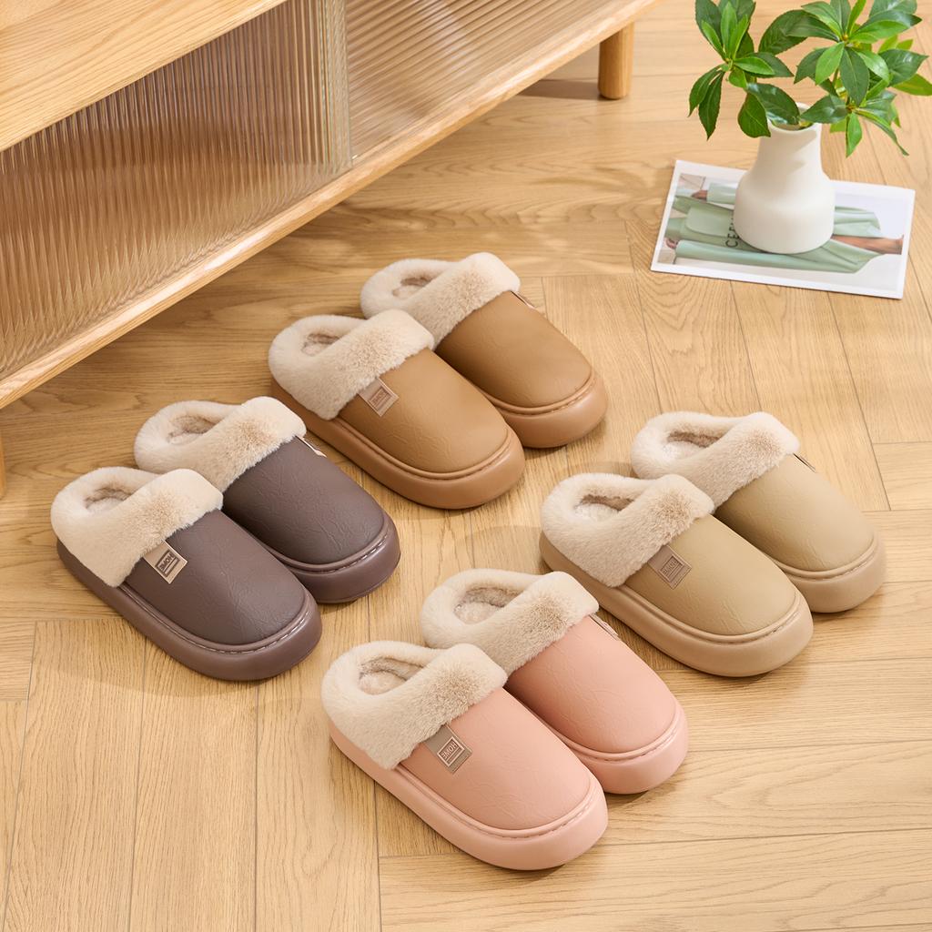 Platform Women Home Slippers Plush Warm Thick Bottom Slides Breathable Soft Non-slip Slippers Indoor Outdoor Men Casual Slippers